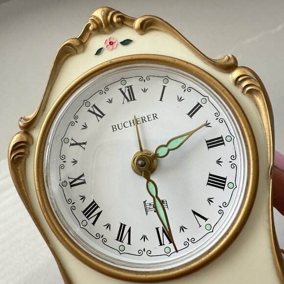 Vintage Bucherer Lador 2866 Switzerland Musical Alarm Mantel Clock Wind Up - Picture 7 of 7